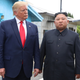 A handout photo provided by North Korean dictator Kim Jong Un and U.S. President Donald Trump inside the demilitarized zone (DMZ) separating the South and North Korea on June 30, 2019.
